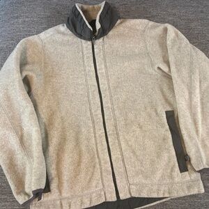 Vintage Patagonia Synchilla Cream/ Gray Full Zip Fleece Jacket unisex USA Sz L